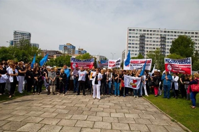 Tak w maju pielęgniarki protestowały przed UDSK w Białymstoku