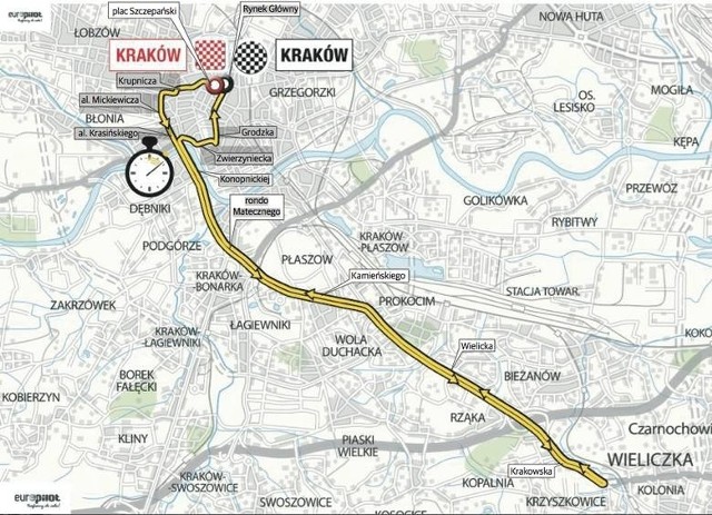 Tę trasę pokonają kolarze podczas VII etapu Tour de Pologne, który odbędzie się w Krakowie.