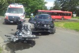 Wypadek w Dąbrowie Górniczej ZDJĘCIA Kierowca BMW wjechał w motocyklistę