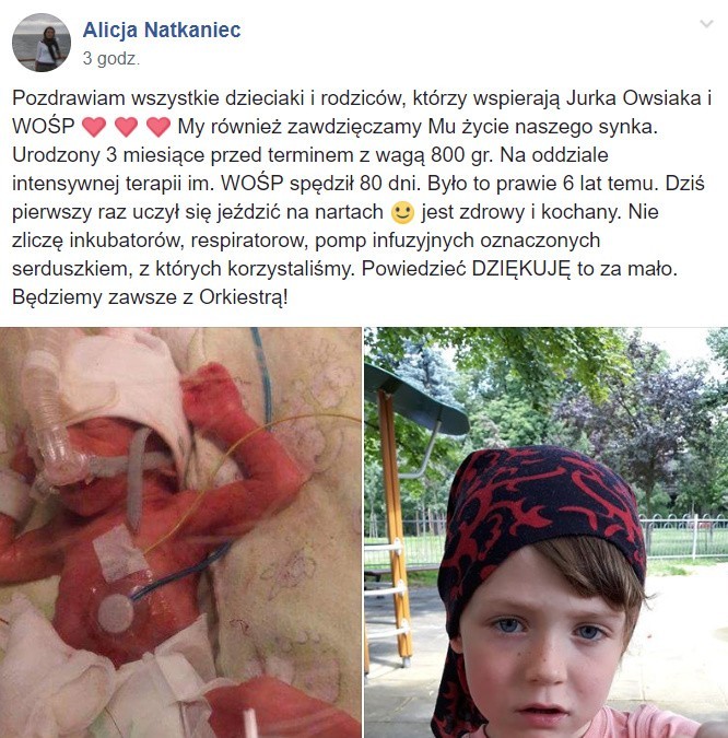 Rodzice dzieci, które zostały uratowane dzięki sprzętom...