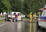 Strażacy z Łososiny Górnej. Skończyli gasić pożar. Ruszyli ratować ofiary wypadku