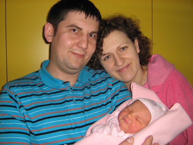Lidia Dąbrowska z rodzicami