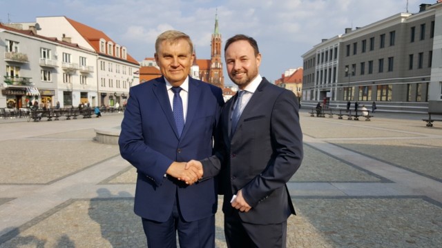 Prezydent Białegostoku Tadeusz Truskolaski wspiera w kampanii wyborczej Tomasza Frankowskiego, który kandyduje do Parlamentu Europejskiego z Koalicji Obywatelskiej
