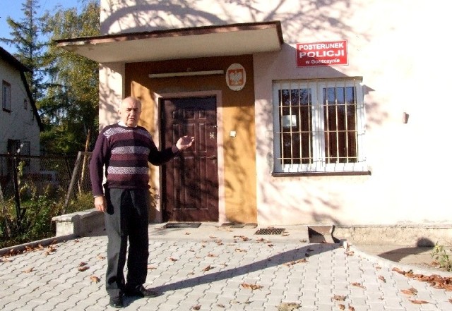 Jednym ze zlikwidowanych posterunków policji w powiecie grójeckim będzie ten w Goszczynie. Na zdjęciu wójt tej gminy Sławomir Słabuszewski.