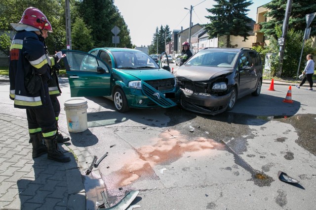 Wypadek wydarzył się na skrzyżowaniu Łanowej i Goszczyńskiego