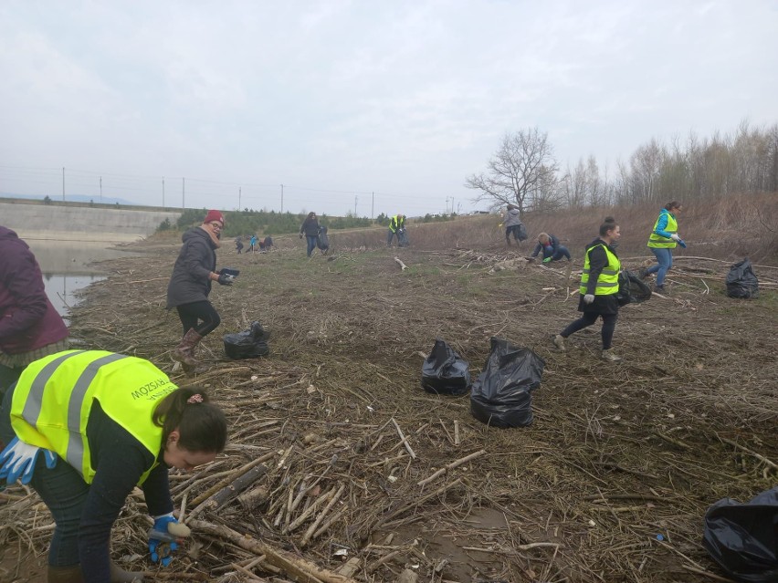 Kwiecień 2022. Zbieranie śmieci nad Jeziorem Mucharskim