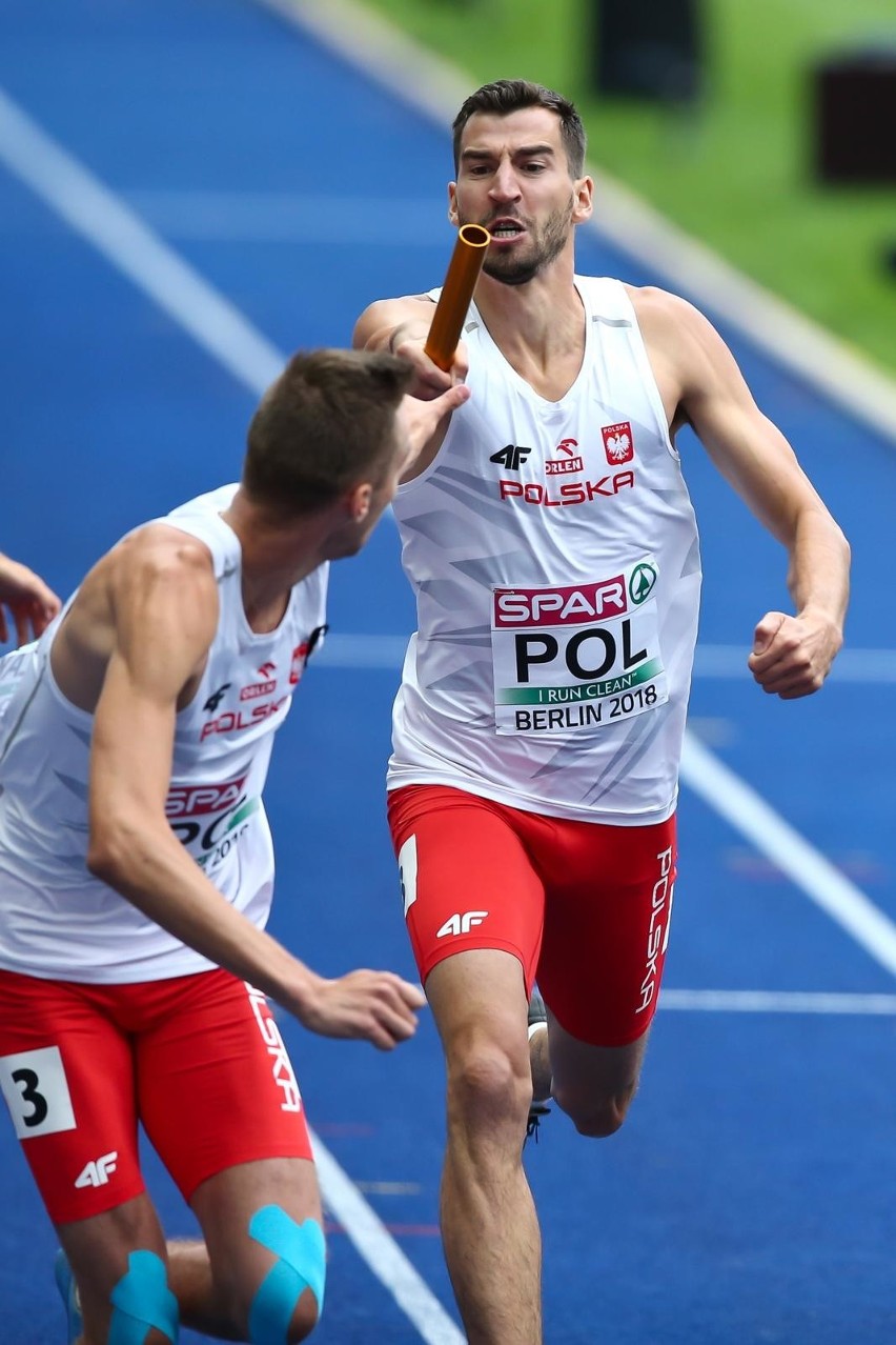 Polska sztafeta 4x400 m w składzie Łukasz Krawczuk, Jakub...