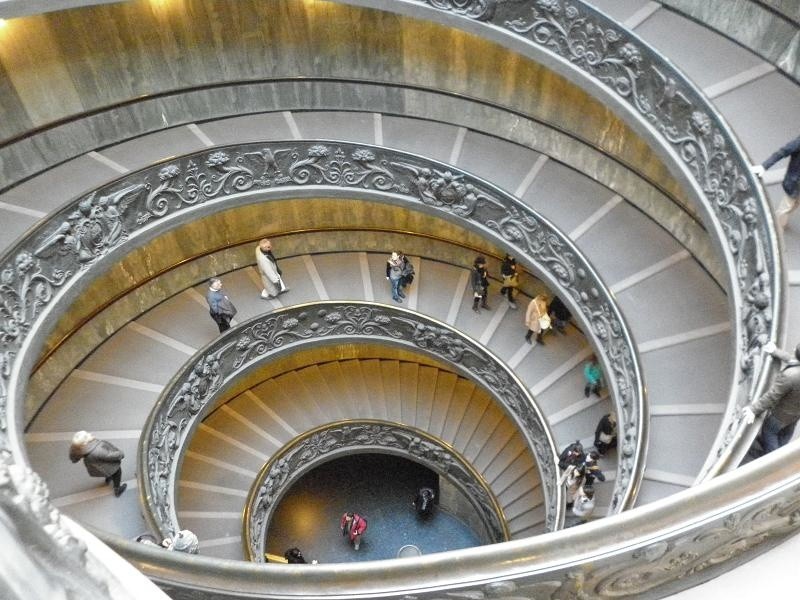 Slynne schody - to wyjście z Muzeów Watykanskich