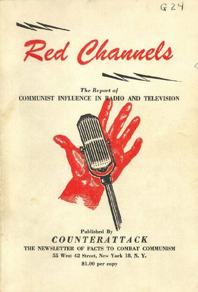 Okładka pamfletu "Red Channels" o komunistycznych wpływach w...