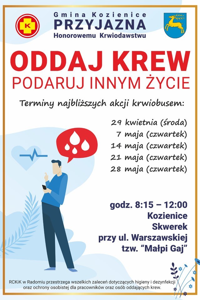 Akcja pobierania krwi w gminie Kozienice. Odbędzie się pięć zbiórek 