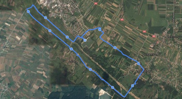 Tak prezentuje się 12-kilometrowa trasa Biegu o Puchar Leszka Bebło w Gorzycach.