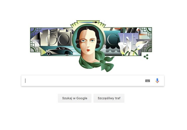 Tamara Łempicka została dziś wyróżniona przez wyszukiwarkę Google. Goodle dało dziś Doodle.