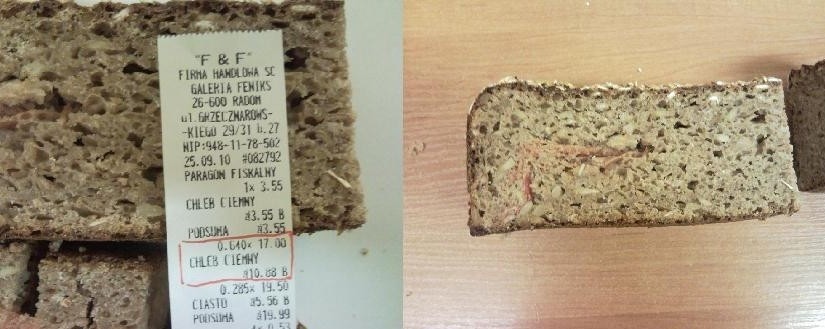 Chleb z okropną niespodzianką w środku! Takie pieczywo kupiła "zwolenniczka zdrowego odżywiania" (zdjęcia)