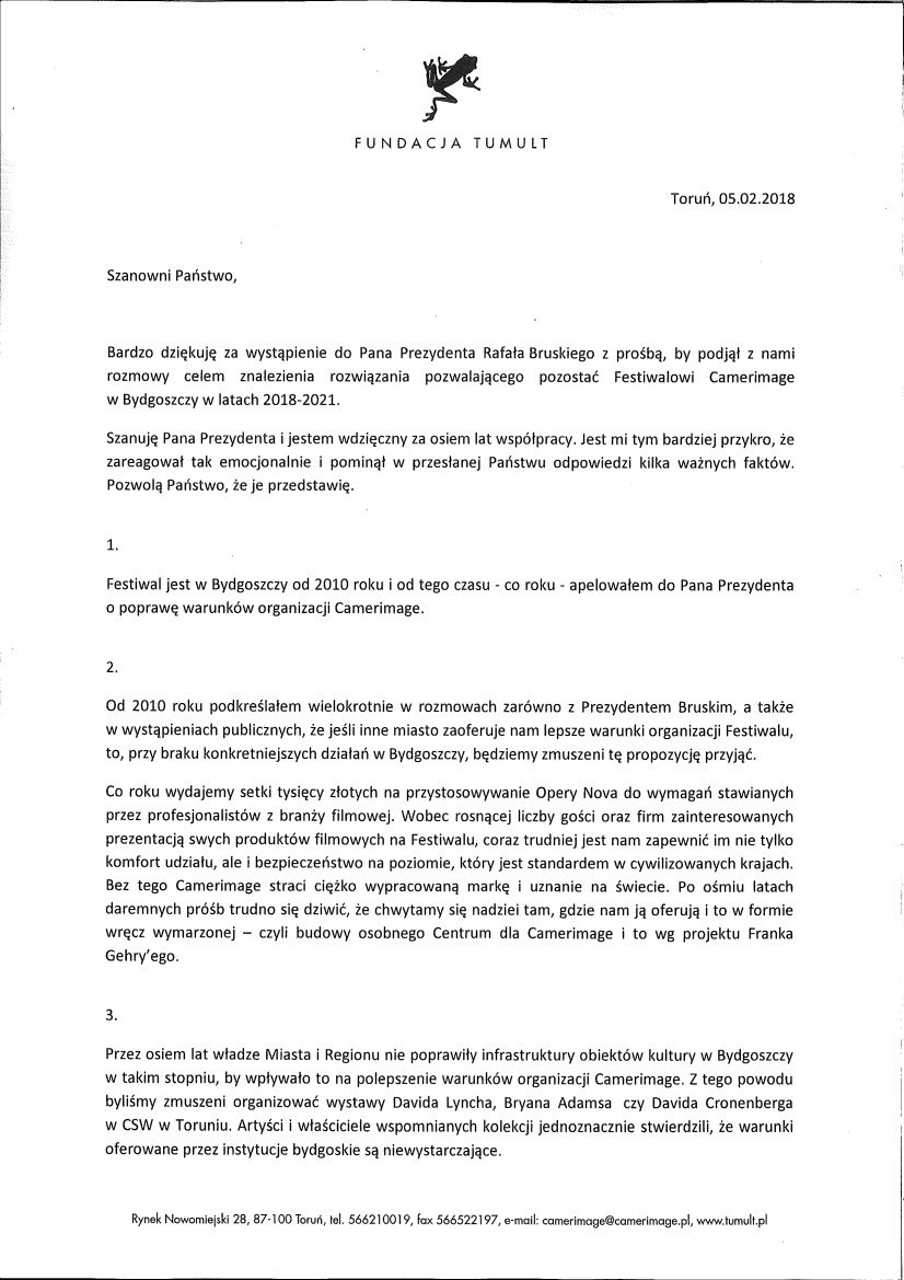 Marek Żydowicz odpowiada przedsiębiorcom i prezydentowi w sprawie Festiwalu Camerimage [list Marka Żydowicza]