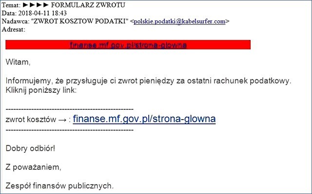 Tak wygląda mail