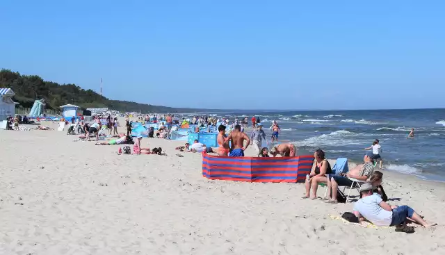 Plaża w Krynicy Morskiej wypełniła się w tym roku już w pierwszej połowie czerwca, gdy tylko zrobiło się cieplej