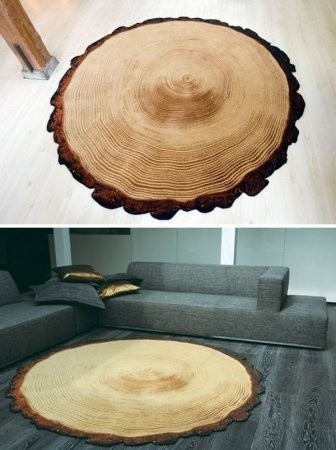 dywan imitujący drewno