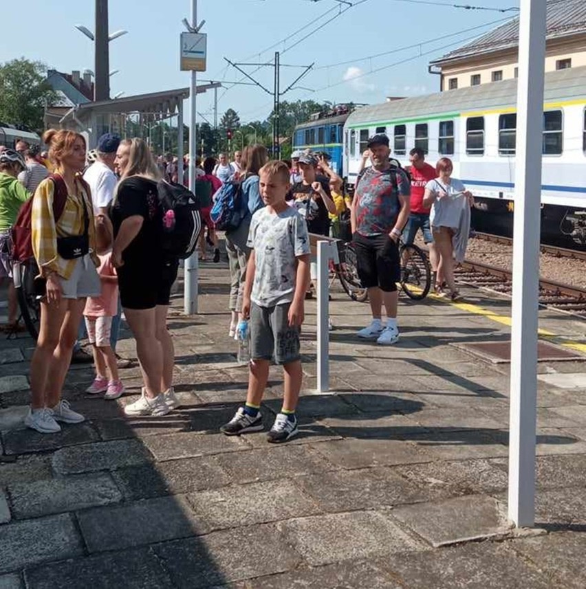 Z Jasła do Krynicy-Zdroju koleją. Rekordowa frekwencja pasażerów pociągu Włóczykij [ZDJĘCIA]