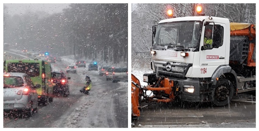 Korek na A6. Śnieg w Szczecinie i regionie, 3.01.2021