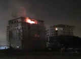 Nocny pożar w apartamentowcu przy ul. Granicznej w Dąbrowie Górniczej