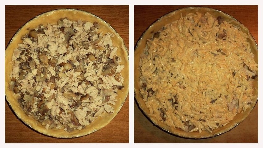 Tarta z kurczakiem i pieczarkami