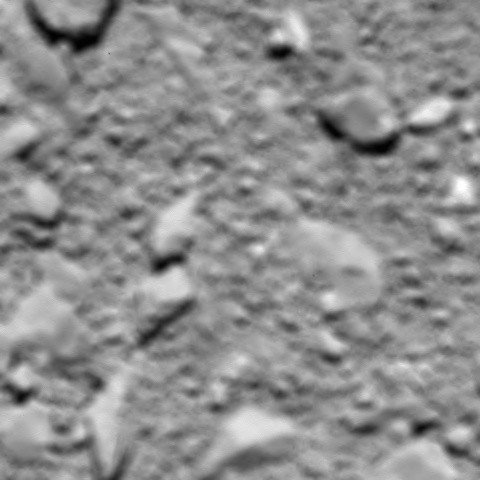 Zdjęcie z odległości 22,9 km od powierzchni komety.