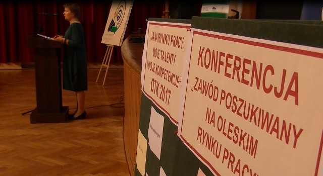 Konferencja pod nazwą „Zawód poszukiwany na oleskim rynku pracy” w Oleśnie.