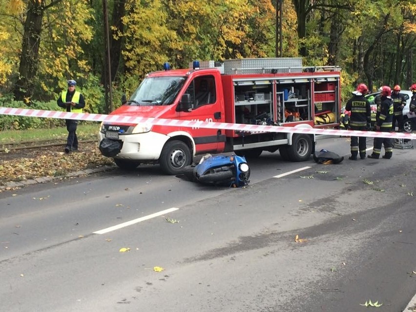 Wypadek motocyklisty w Bytomiu. Motocyklista trafił do szpitala