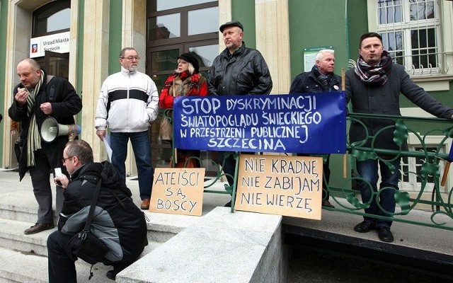 Protest szczecińskich ateistów.