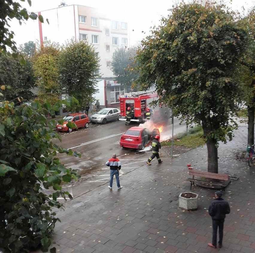 Na ulicy 3 Maja w Hajnówce doszło do pożaru samochodu. W...