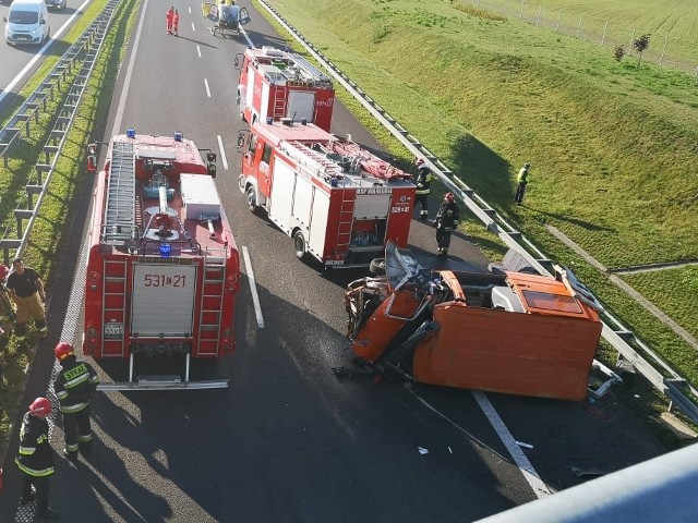 Do wypadku doszło w Rulewie na A1 w stronę Torunia.