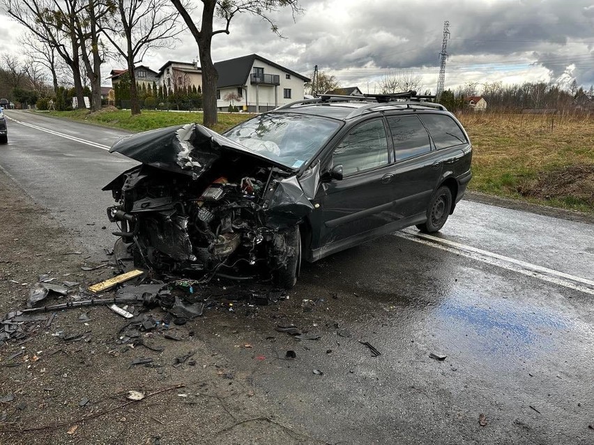 Wypadek na ulicy Cieszyńskiej w Bażanowicach