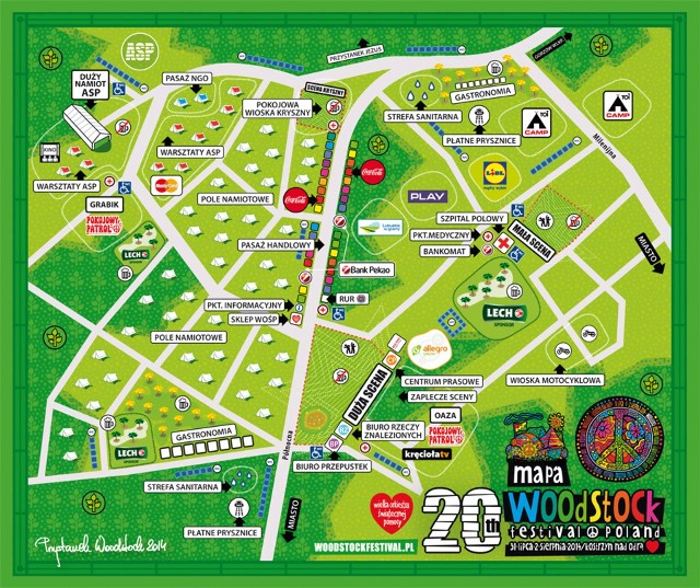 Tak wygląda mapa terenu Przystanku Woodstock 2014.