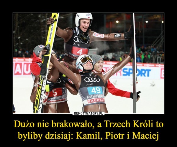 Kamil Stoch został zwycięzcą 65. Turniej Czterech Skoczni! Zaraz za nim na podium wylądował Piotr Żyła, a Maciej Kot zajął czwartą pozycję. Internauci, oczywiście w swoim stylu, skomentowali te wspaniałe wyniki. Zobaczcie najśmieszniejsze memy, zainspirowane wyczynami naszych skoczków.Przeczytaj więcej: http://www.gazetalubuska.pl/sport/inne-sporty/sporty-zimowe/a/turniej-czterech-skoczni-bischofshofen-transmisja-na-zywo-wyniki-moc-stocha-skoki-narciarskie-live,11660696/