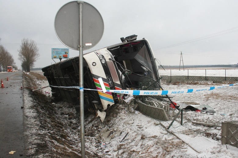 Wypadek autokaru z kibicami Lechii Gdańsk