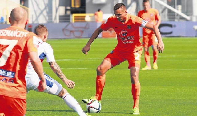 Dla 28-letniego obrońcy Dawida Sołdeckiego (przy piłce) obecny sezon jest trzecim w zespole Termaliki
