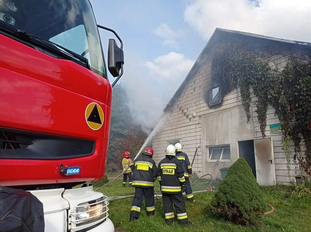 Trześcianka. Pożar dużego kurnika. 9 zastępów straży pożarnej walczyło z ogniem