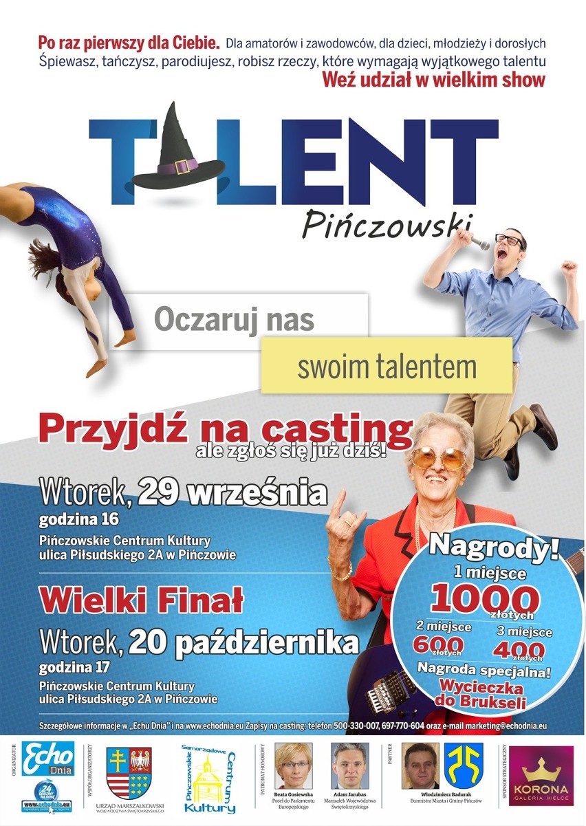 Szukamy Talentu Pińczowskiego. Zapraszamy na casting, dla najlepszych atrakcyjne nagrody