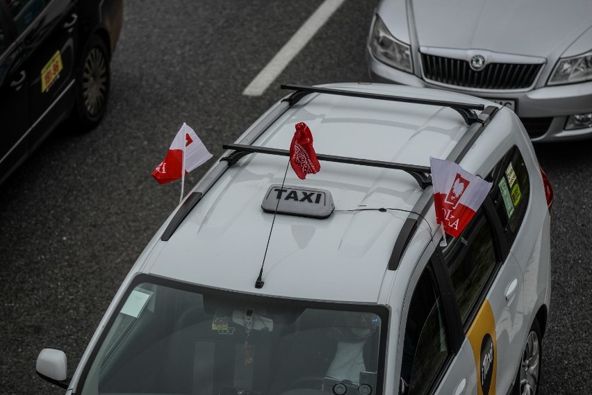 Protest taksówkarzy w Gdańsku