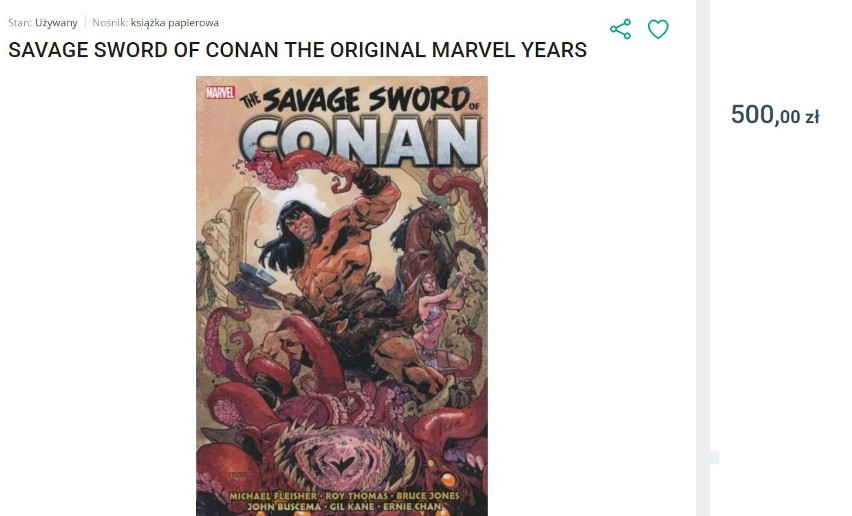"Svage Sword of Conan" z serii Marvela może kosztować 500...
