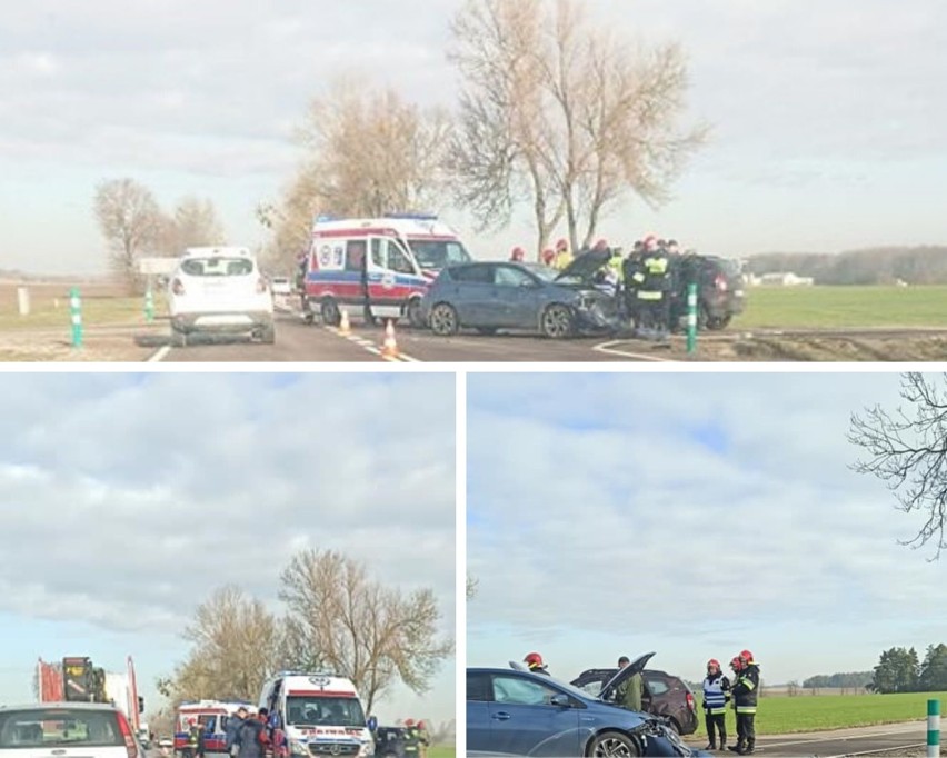 Wypadek dwóch samochodów osobowych na trasie DK 65...