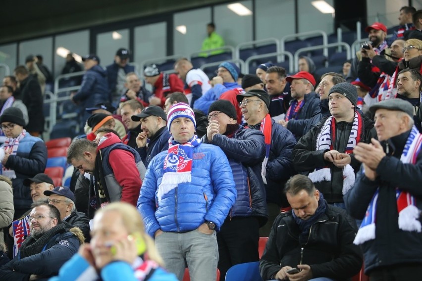 Kibice Górnika Zabrze na meczu z Lechem Poznań