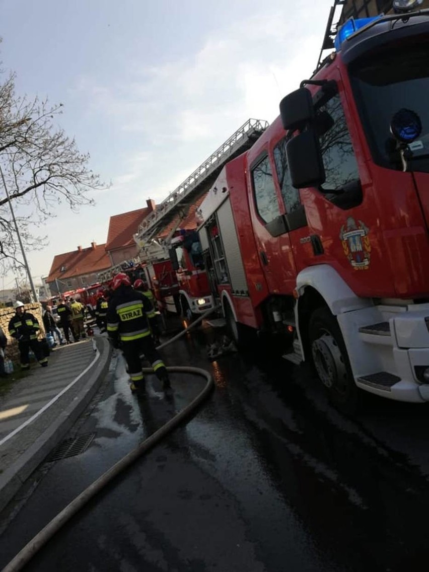 Z ogniem walczyło 12 zastępów straży pożarnej.