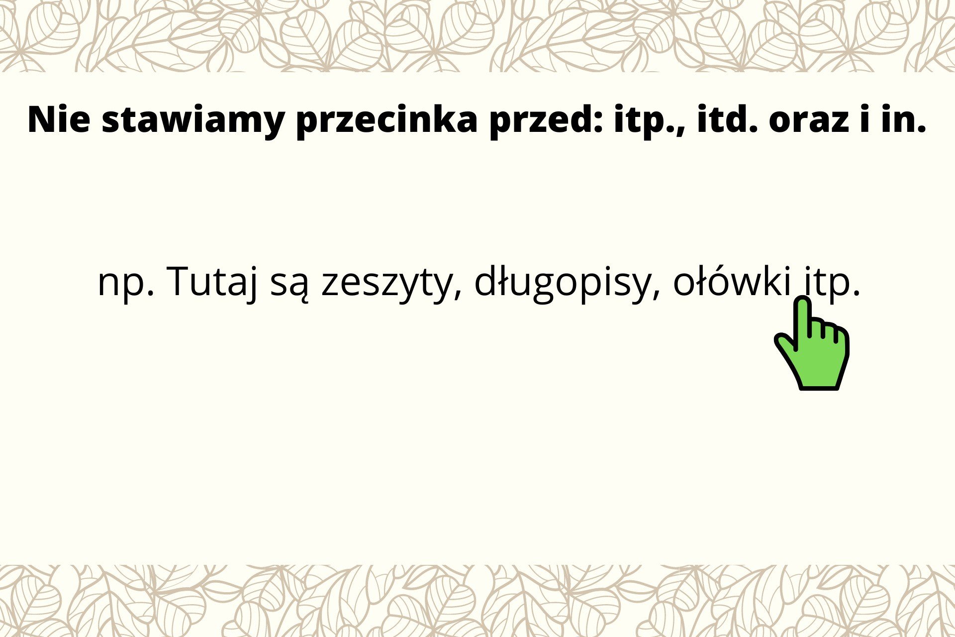 Nie stawiaj przecinka przed: itp., itd., chyba że.... | Gazeta Wrocławska