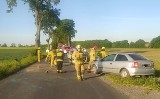 Zderzenie samochodów w Stablewicach. Dwie osoby trafiły do szpitala [zdjęcia]