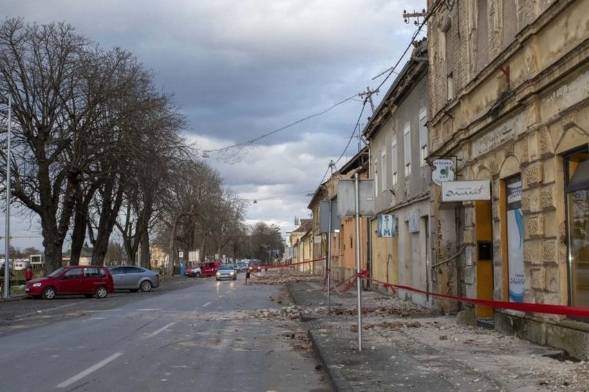 Zniszczenia po trzęsieniu ziemi w Chorwacji.