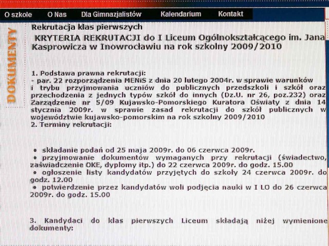 Wszelkie informacje o rekrutacji do szkół ponadgimnazjalnych uczniowie otrzymywać będą poprzez internet