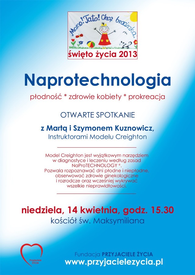 W niedzielę (14 kwietnia) o godz. 15.30 w kościele św. Maksymiliana w Słupsku odbędzie się otwarte spotkanie pod hasłem " Naprotechnologia - płodność, zdrowie kobiety, prokreacja"