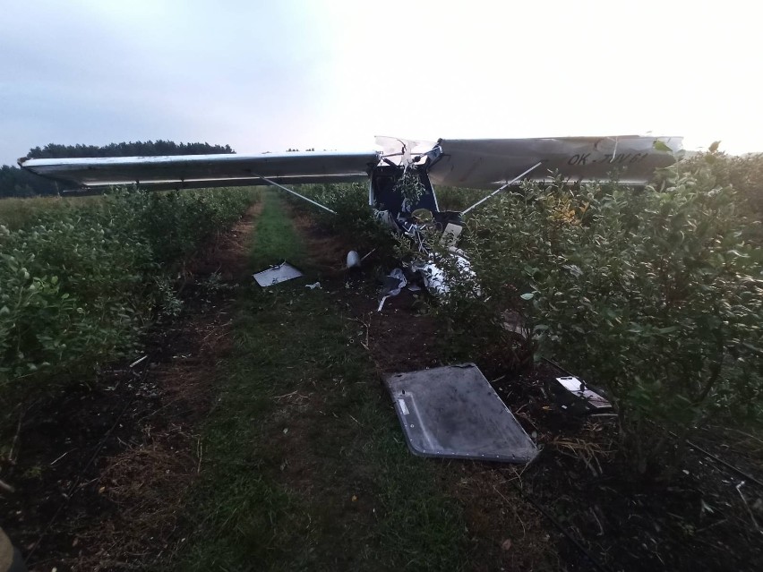 Samolot spadł na ziemię w Brzeskiej Woli w gminie Białobrzegi. Trwa wyjaśnianie przyczyn katastrofy lotniczej, zabezpieczono ślady 