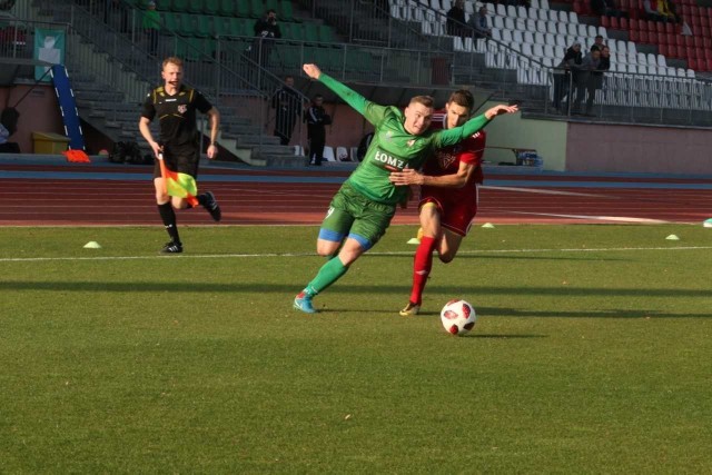 Cezary Damianiuk w meczu z Bronią wykorzystał dwa rzuty karne dla ŁKS Łomża.